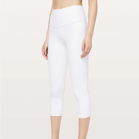 Lululemon sz 0 Align Crop *21" White great pre owned condition - Picture 1 of 10